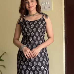 elegant cream & brown floral print strappy top | spaghetti strap summer casual blouse