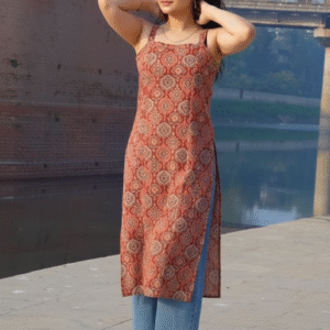 indie chic black & white paisley print strappy tunic | sleeveless cotton block print kurti